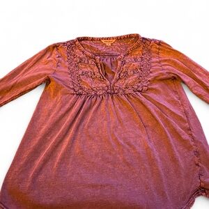 Lucky Brand Blue Lace Accent Tunic